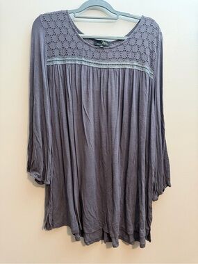 Suzanne Betro Lavender Yoke Flowing Tunic